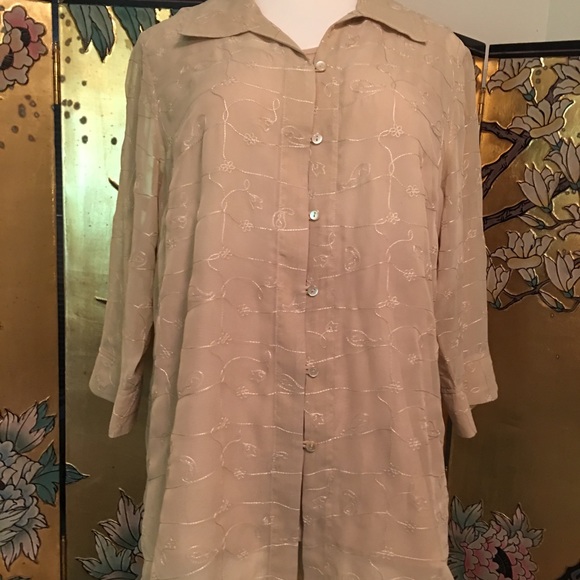 🌼White Stag TOP&SHELL SET/Sheer EmbroideredJacket - Picture 5 of 8